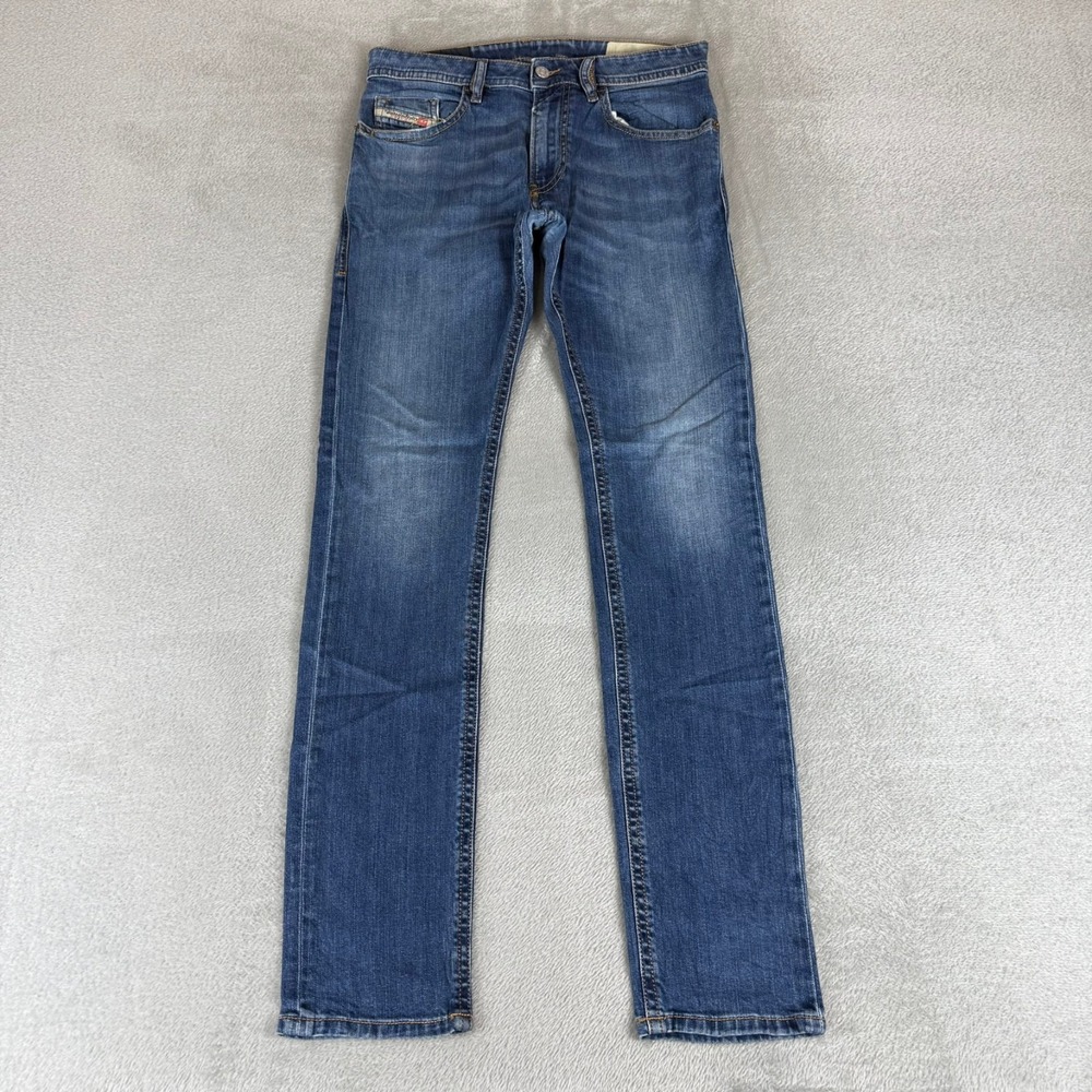 Diesel Thommer Slim Skinny Jeans Mens 28x32 Blue Denim Distressed Stretch Cotton